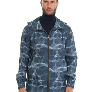 Felpa con cappuccio Blu denim Kiton Uomo