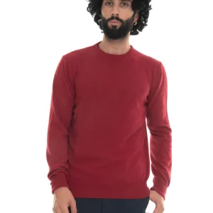 Pullover girocollo Rosso Quality First Uomo