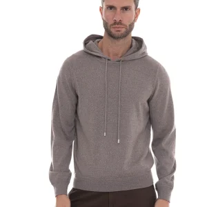 Felpa con cappuccio Travel wool Tortora Gran Sasso Uomo
