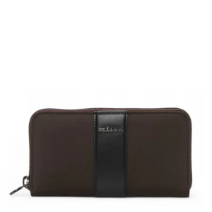Portafoglio zip around Marrone-nero Kiton Uomo