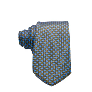 Tie - in blue woven silk