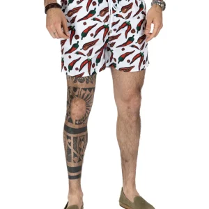 Swimsuit - White chili pepper pattern