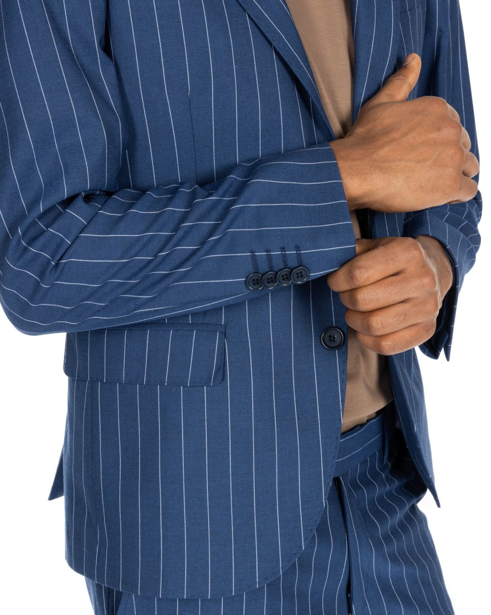 Lille - blue pinstripe single-breasted suit - immagine 5