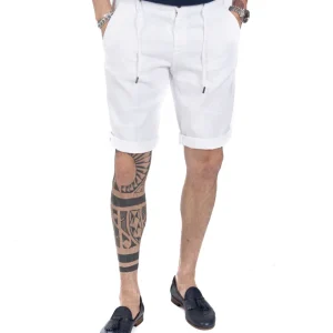 Saint Martin - white pure linen Bermuda shorts
