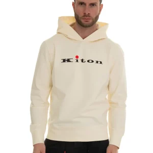 Felpa con cappuccio Panna Kiton Uomo