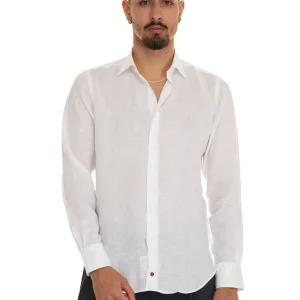 Camicia lino manica lunga Bianco Carrel Uomo