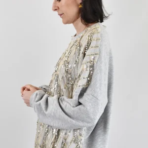 Felpa con fili paillettes