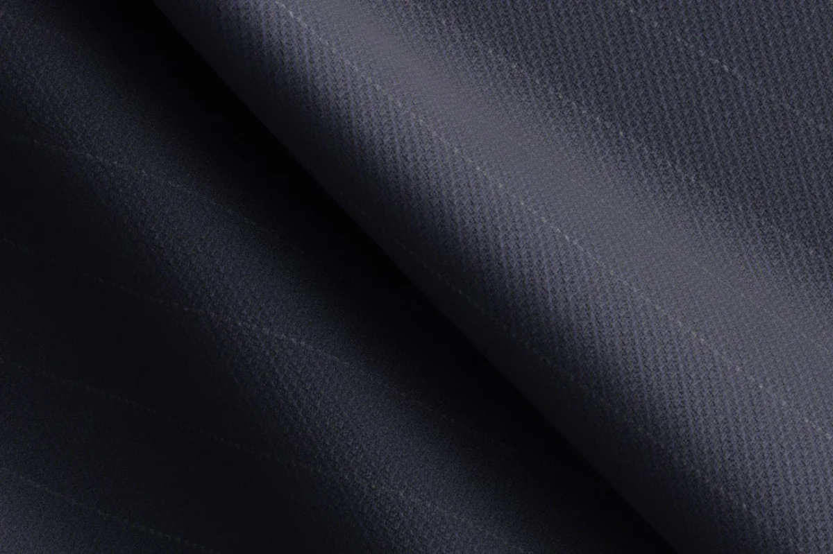 Caccioppoli blue pinstriped 130s wool tailored trousers with band - immagine 3
